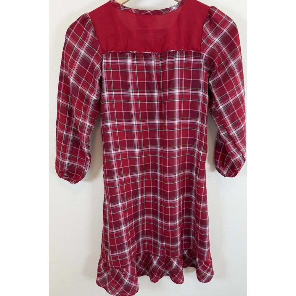 Disney Store Exclusive Plaid Flannel Christmas Minnie Mouse Sleepwear M 7/8